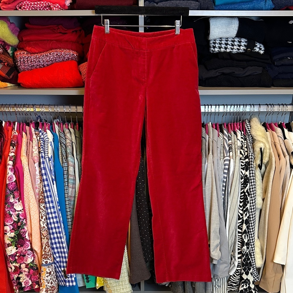 Liz Claiborne red velvet 3 pocket wide leg pants size 8